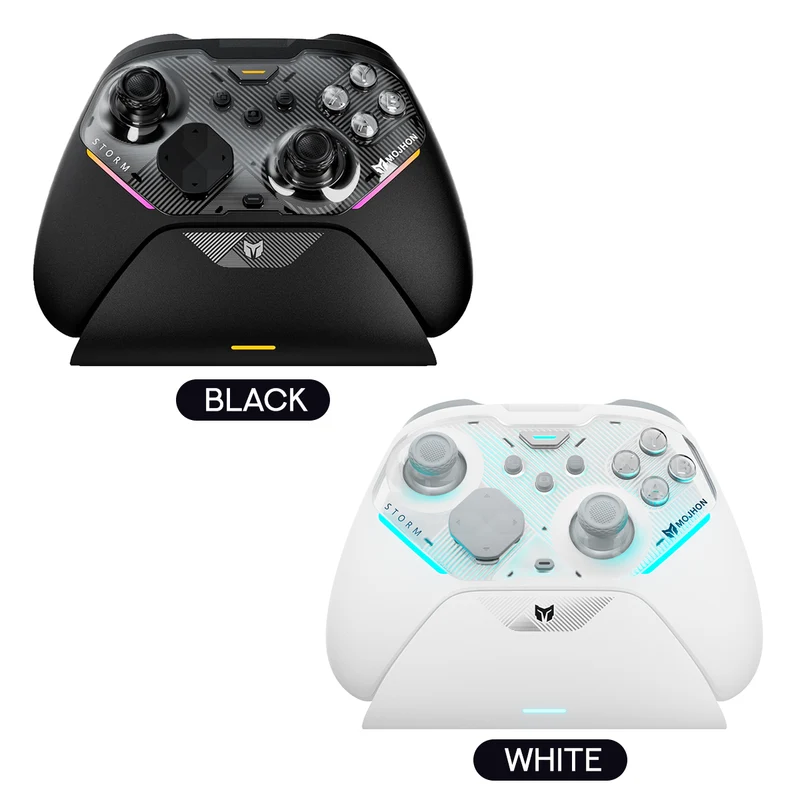 Bigbig Won Mojhon Storm Multi-Platform Wireless Controller for Win 10 & 11 / Nintendo Switch / Nintendo Switch 2 / Android / iOS (C04) (Black, White)