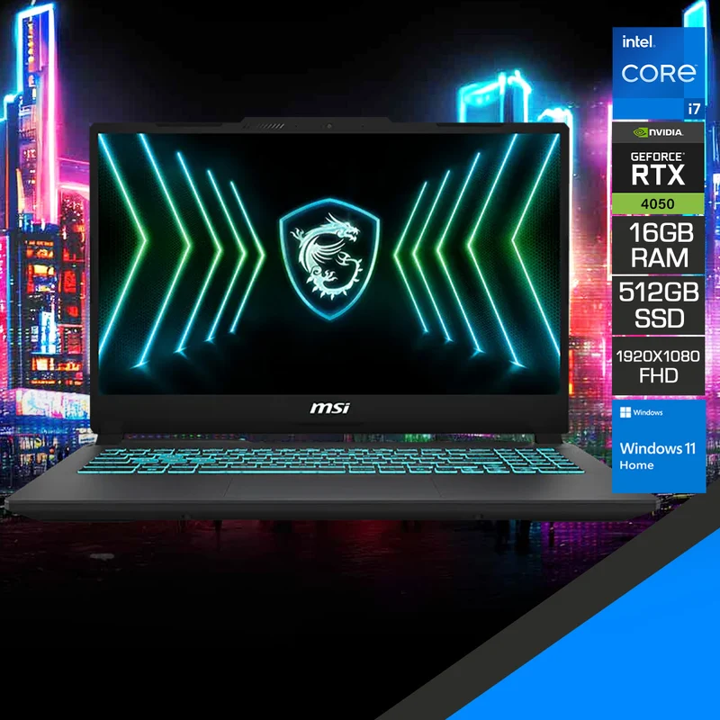 MSI Cyborg 15 Black Edition A13VE-2446PHNN Gaming Laptop (Black) | 15.6" FHD (1920x1080) 144Hz IPS | Core i7-13620H | 16GB RAM | 512GB SSD | RTX 4050 | Windows 11 Home + MSI Essential Backpack
