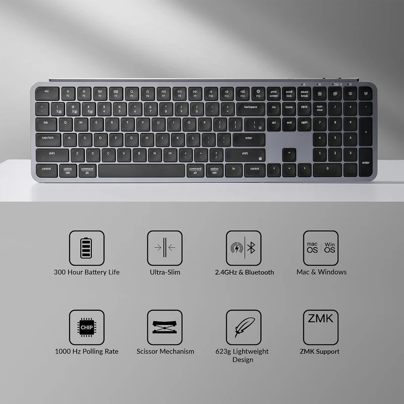 Keychron B6 Pro Full-Size Keyboard and BM24 Mouse Wireless Combo (KCBD4)