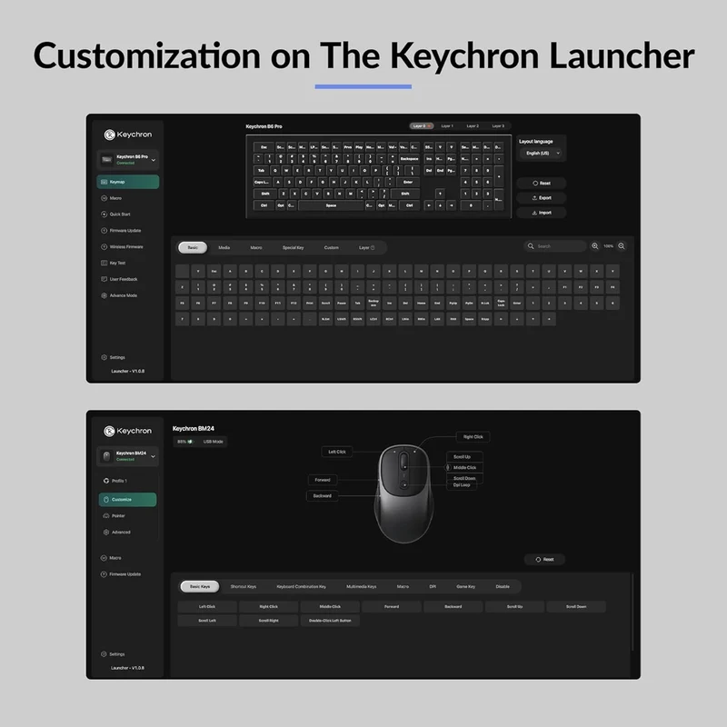Keychron B6 Pro Full-Size Keyboard and BM24 Mouse Wireless Combo (KCBD4)