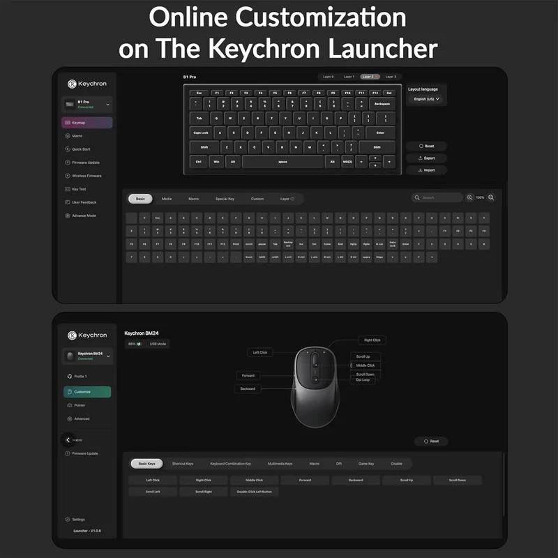 Keychron B1 Pro 75% Keyboard and BM24 Mouse Wireless Combo (KCBD3)