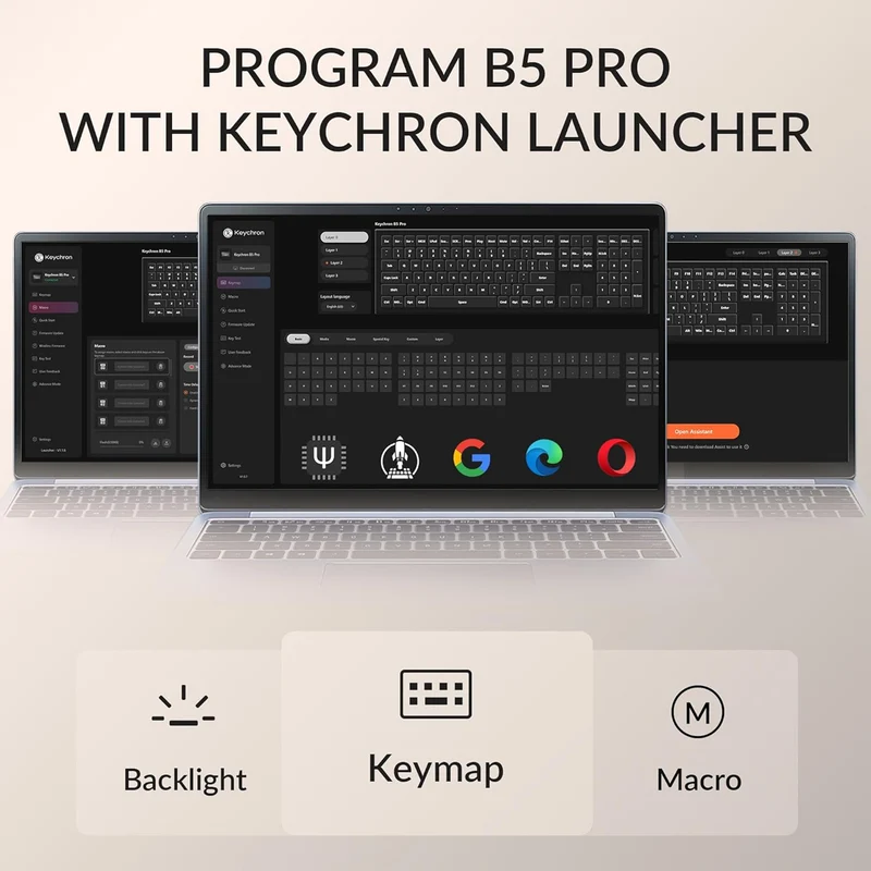Keychron B5 Pro Ultra-Slim Lightweight Full-Size Wireless Keyboard (Ivory White) (B5P-K8)