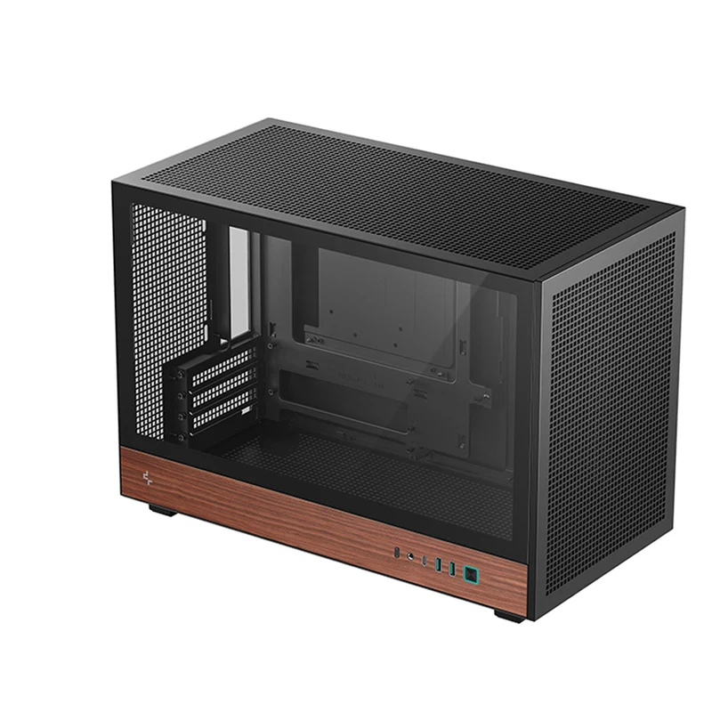 DeepCool CH260 Wood High Airflow Compact M-ATX Wood Grain PC Case (Black, White) (R-CH260-BKNWM0-G-1, R-CH260-WHNWM0-G-1)