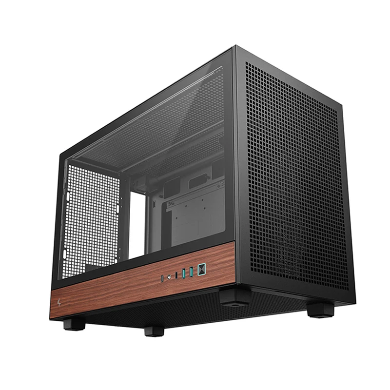 DeepCool CH260 Wood High Airflow Compact M-ATX Wood Grain PC Case (Black, White) (R-CH260-BKNWM0-G-1, R-CH260-WHNWM0-G-1)