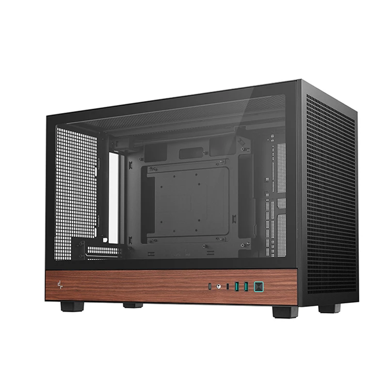 DeepCool CH260 Wood High Airflow Compact M-ATX Wood Grain PC Case (Black, White) (R-CH260-BKNWM0-G-1, R-CH260-WHNWM0-G-1)