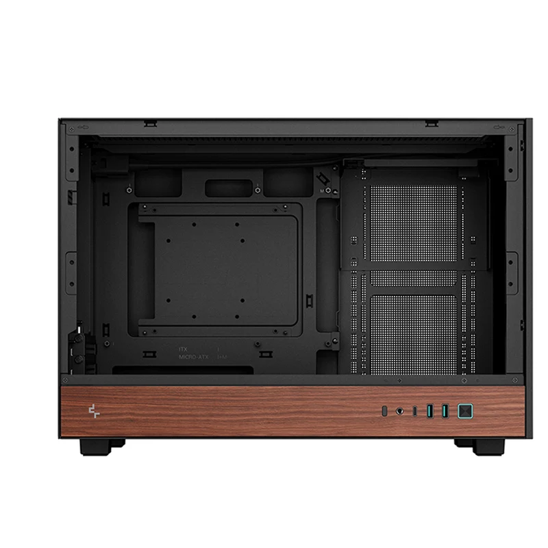 DeepCool CH260 Wood High Airflow Compact M-ATX Wood Grain PC Case (Black, White) (R-CH260-BKNWM0-G-1, R-CH260-WHNWM0-G-1)