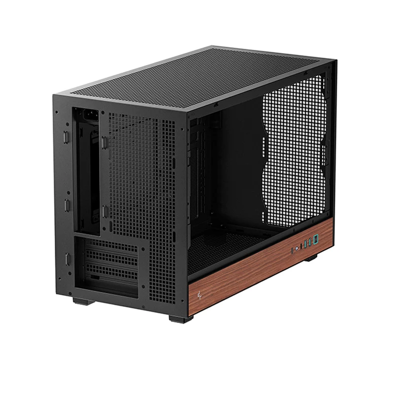 DeepCool CH260 Wood High Airflow Compact M-ATX Wood Grain PC Case (Black, White) (R-CH260-BKNWM0-G-1, R-CH260-WHNWM0-G-1)