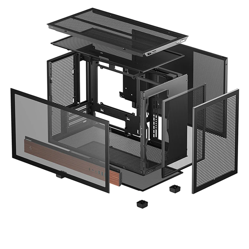 DeepCool CH260 Wood High Airflow Compact M-ATX Wood Grain PC Case (Black, White) (R-CH260-BKNWM0-G-1, R-CH260-WHNWM0-G-1)