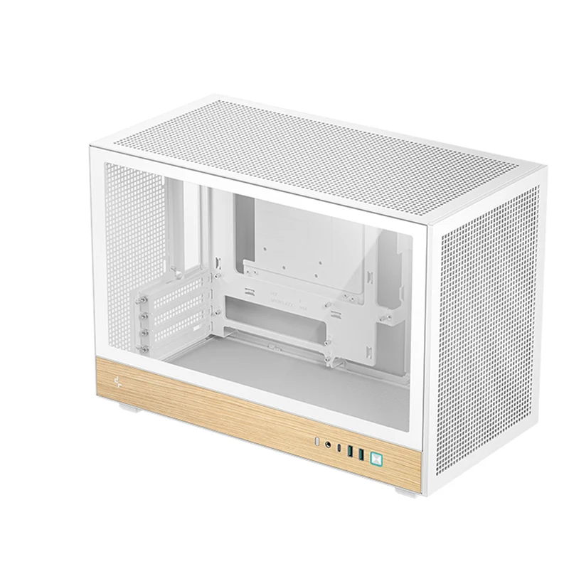 DeepCool CH260 Wood High Airflow Compact M-ATX Wood Grain PC Case (Black, White) (R-CH260-BKNWM0-G-1, R-CH260-WHNWM0-G-1)