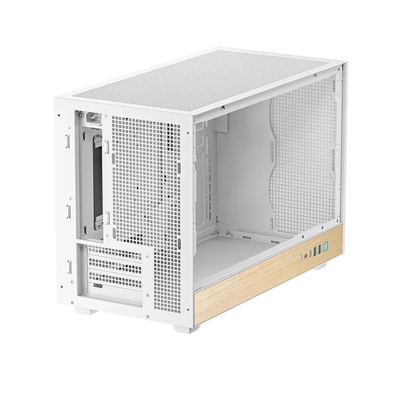 DeepCool CH260 Wood High Airflow Compact M-ATX Wood Grain PC Case (Black, White) (R-CH260-BKNWM0-G-1, R-CH260-WHNWM0-G-1)