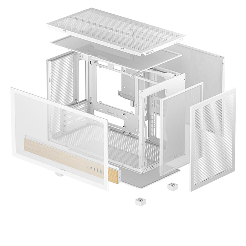 DeepCool CH260 Wood High Airflow Compact M-ATX Wood Grain PC Case (Black, White) (R-CH260-BKNWM0-G-1, R-CH260-WHNWM0-G-1)