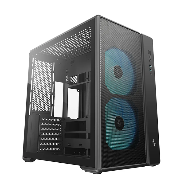 DeepCool CG590 Mesh 2F Mid-Tower ATX PC Case with Pre-Installed 2x160mm ARGB Fans (Black) (R-CG590MESH-BKANA2-G)