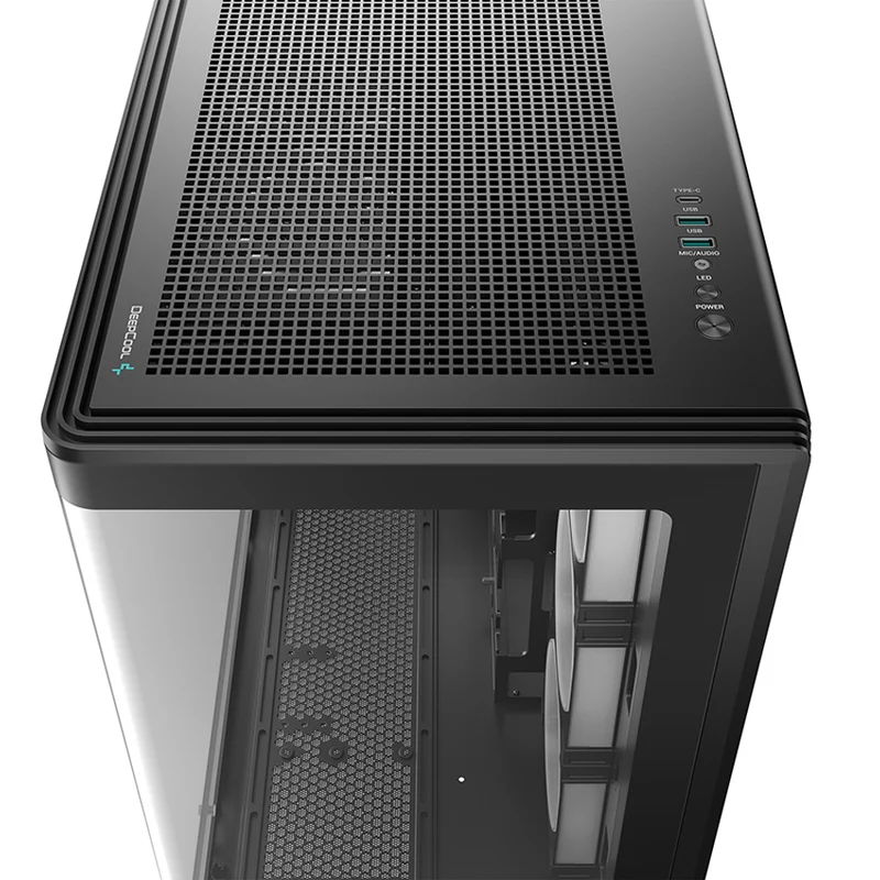 DeepCool CG590U 5F Panoramic Seamless Single-Curve Glass ATX PC Case (Black) (R-CG590U-BKAGA5-G)