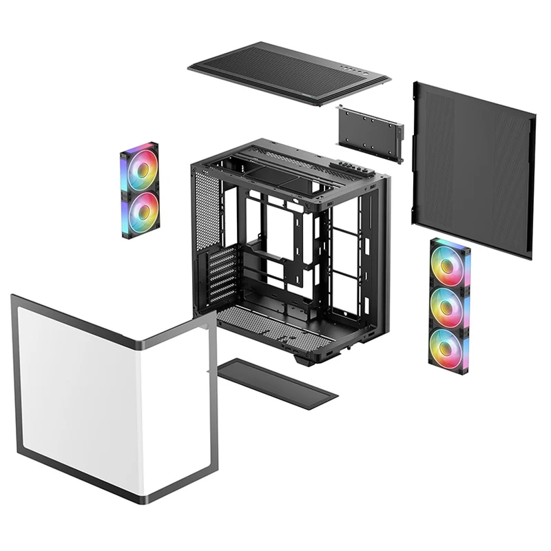 DeepCool CG590U 5F Panoramic Seamless Single-Curve Glass ATX PC Case (Black) (R-CG590U-BKAGA5-G)