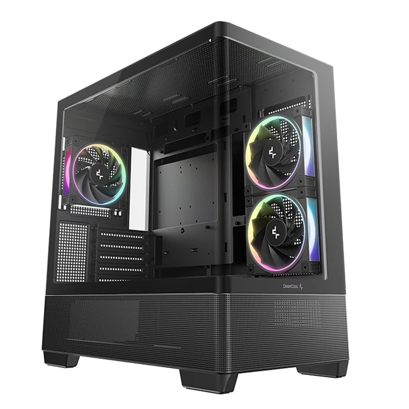 DeepCool CG380U 3F Panoramic Curved Glass M-ATX PC Case (Black) (R-CG380U-BKAGM3-G)