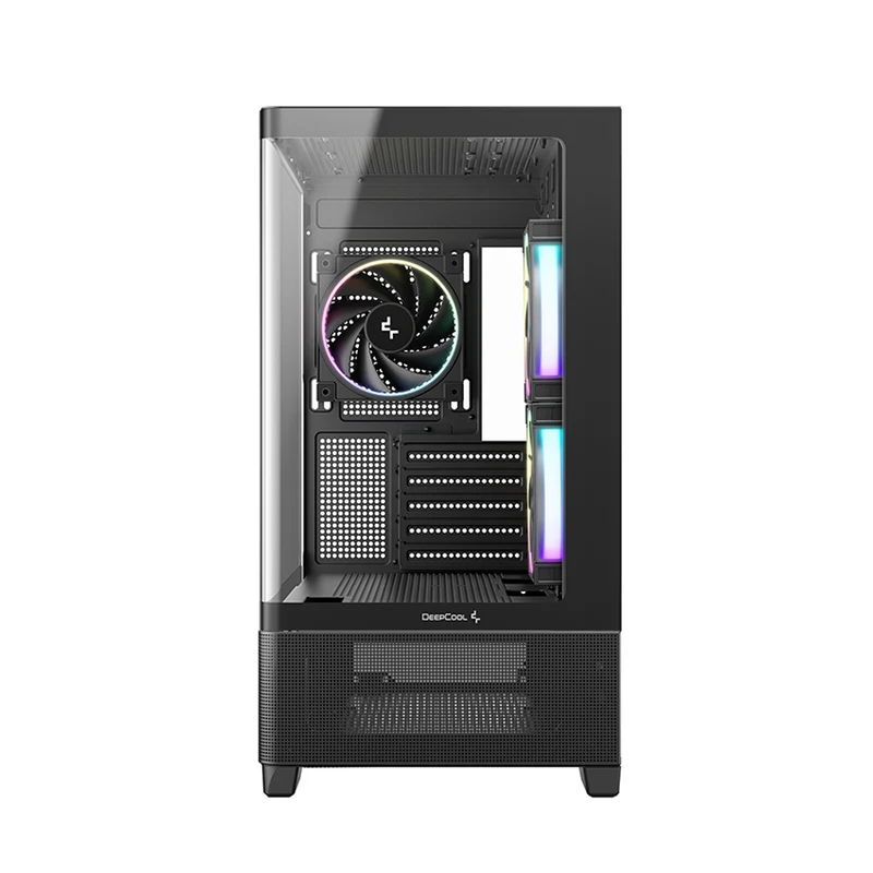 DeepCool CG380U 3F Panoramic Curved Glass M-ATX PC Case (Black) (R-CG380U-BKAGM3-G)