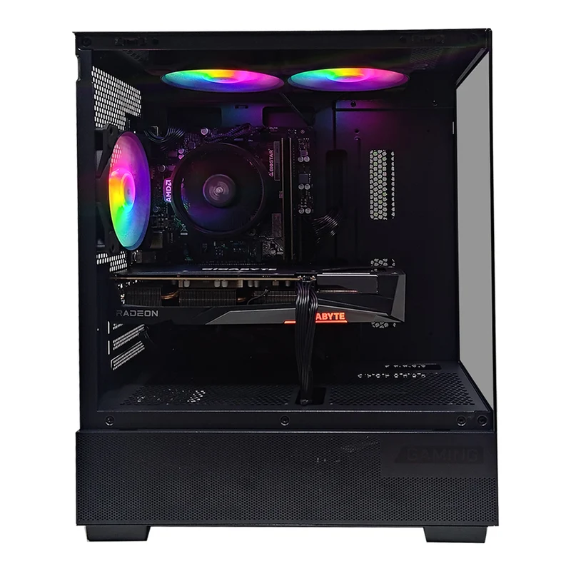 Alpha Pano M110A Black Desktop Gaming PC | AMD Ryzen 5 5500 | 16GB (2x8GB) RAM | 512GB SSD | RX 7600 | Windows 11 Pro
