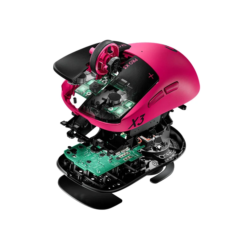 Logitech Pro X3 Superstrike Lightspeed Wireless Gaming Mouse (Midnight Black, Pink Eclipse)