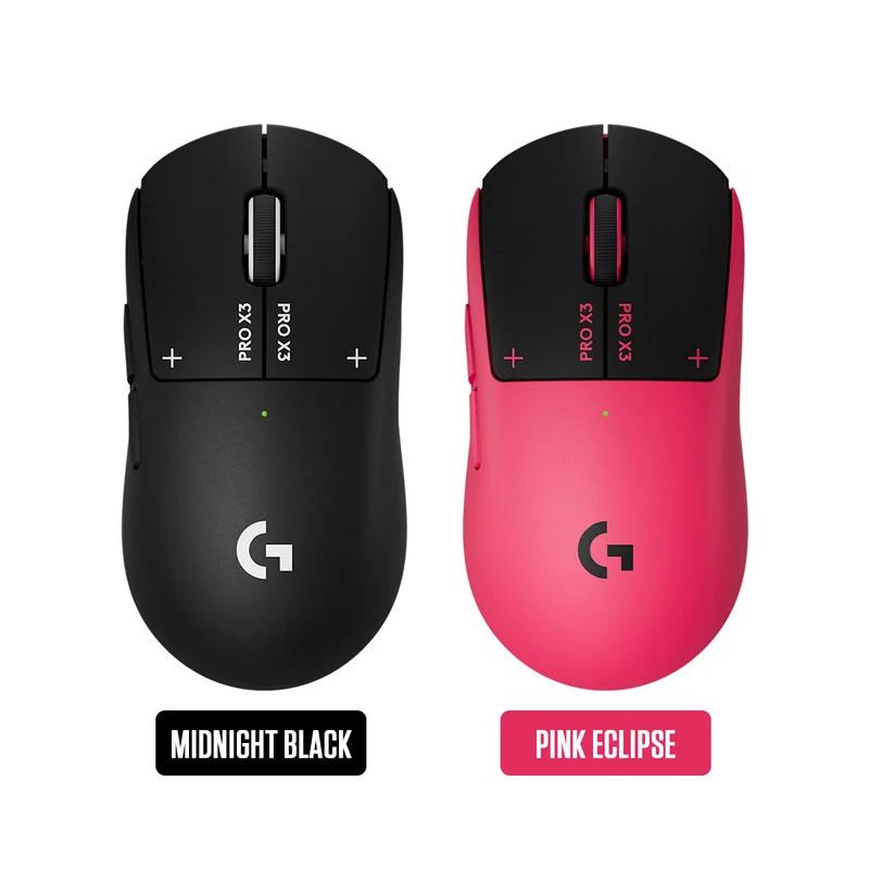 Logitech Pro X3 Superstrike Lightspeed Wireless Gaming Mouse (Midnight Black, Pink Eclipse)