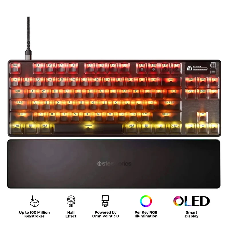 SteelSeries Apex Pro TKL Gen 3 Wired Gaming Keyboard (Omnipoint 3.0 Switches) (Steel) (64981)
