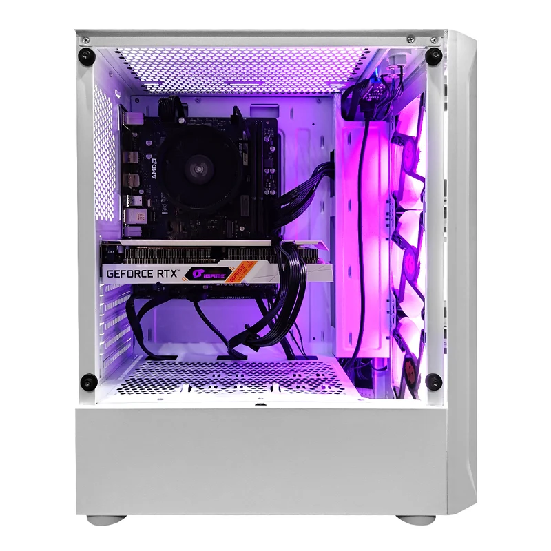 Alpha Aurora White Desktop Gaming PC | AMD Ryzen 5 5500 | 16GB (2x8GB) RAM | 512GB SSD | RTX 3050 | Windows 11 Pro