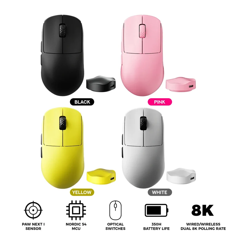 Scyrox V8S Super Light Wireless Gaming Mouse (Black, Pink, Yellow, White)