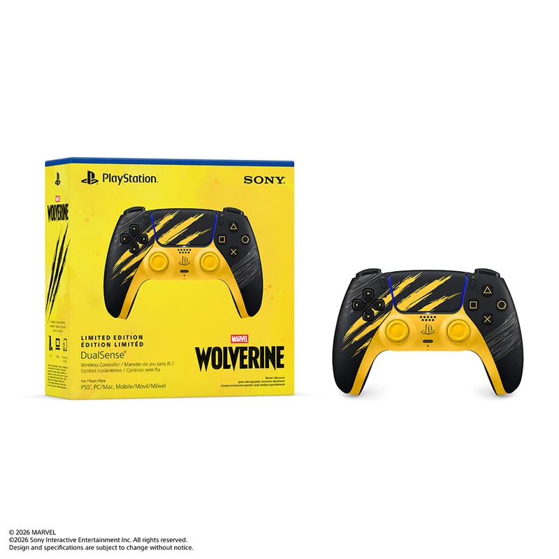 PS5 Dualsense Wireless Controller Marvels Wolverine Battle Yellow Limited Edition (CFI-ZCT2G ZJ)