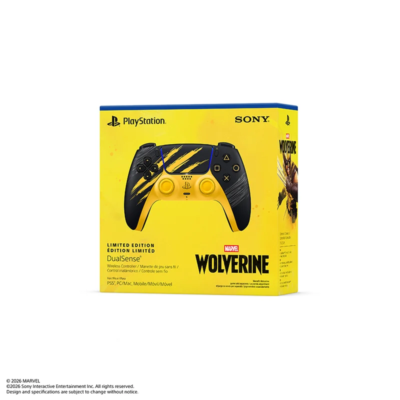 PS5 Dualsense Wireless Controller Marvels Wolverine Battle Yellow Limited Edition (CFI-ZCT2G ZJ)
