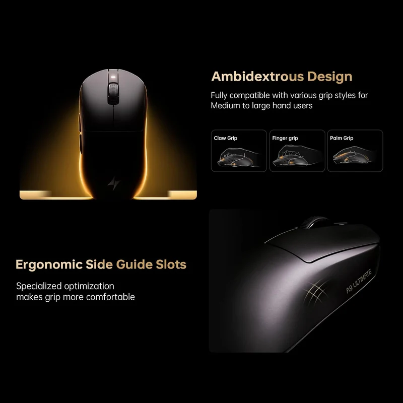 ATK Dragonfly A9 Mini Lightweight Wireless Mouse (White, Rose)