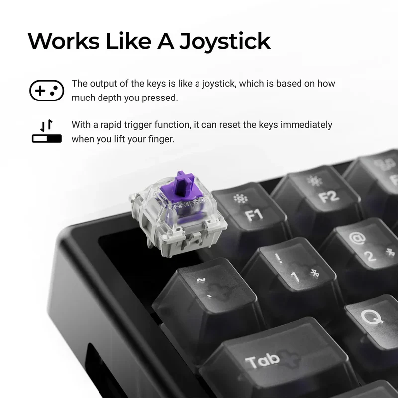 Keychron K2 HE 75% Wireless Hot-Swappable RGB Magnetic Switch Custom Keyboard - Resin Edition (Gateron Double-Rail Magnetic Nebula Switch) (K2H-F1R)