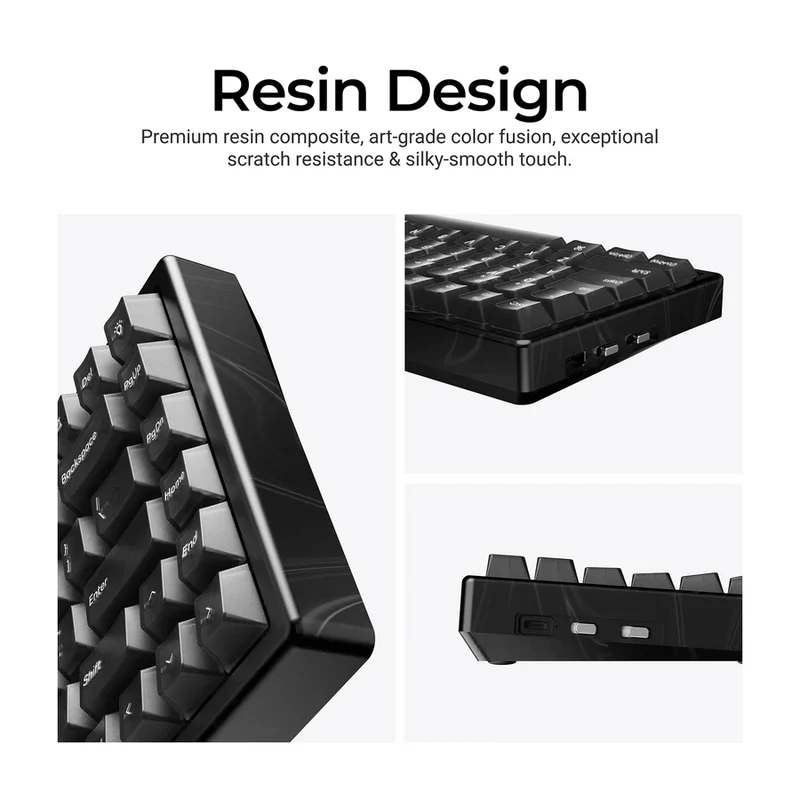 Keychron K2 HE 75% Wireless Hot-Swappable RGB Magnetic Switch Custom Keyboard - Resin Edition (Gateron Double-Rail Magnetic Nebula Switch) (K2H-F1R)