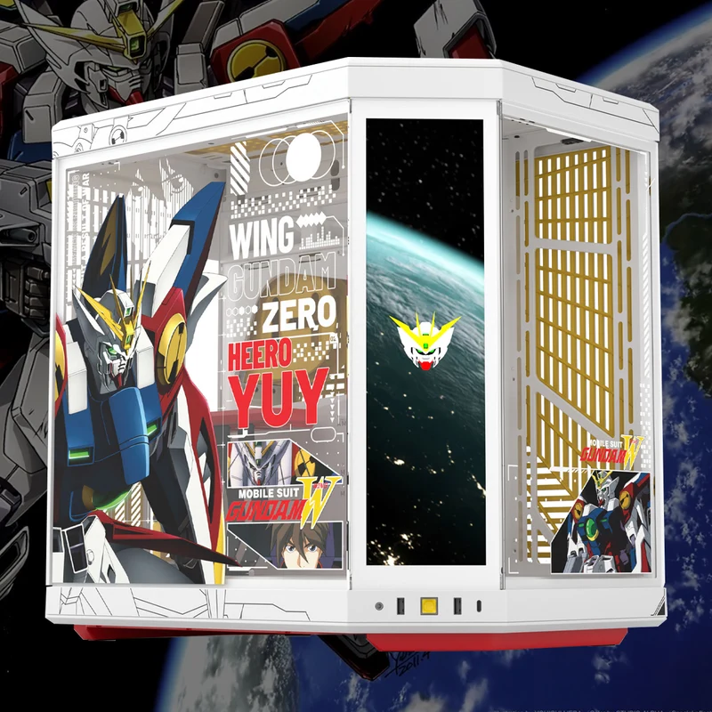 Hyte Gundam Wing Y70 Touch Infinite Dual Chamber ATX Mid-Tower Modern Aesthetic Case (White) (CS-HYTE-Y70TTI-GWING)