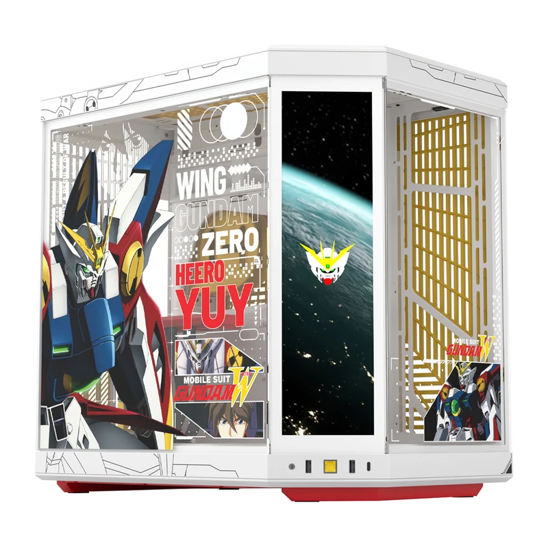 Hyte Gundam Wing Y70 Touch Infinite Dual Chamber ATX Mid-Tower Modern Aesthetic Case (White) (CS-HYTE-Y70TTI-GWING)