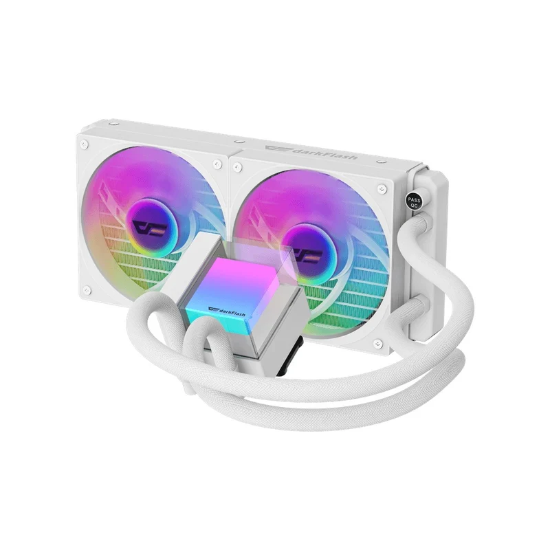 DarkFlash Cube CB240 ARGB AIO 240mm Liquid CPU Cooler (Black, White)