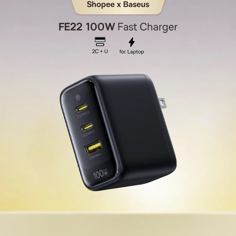 Baseus EnerFill FE22 Fast Charger 2C+U 100W (Cosmic Black) (E0124000)
