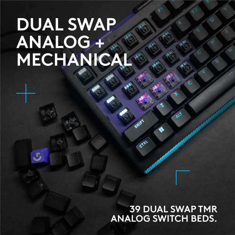 Logitech G512 X 75 Dual Swap TMR Analog/Mechanical 8k Gaming Keyboard (Black) (920-013942)