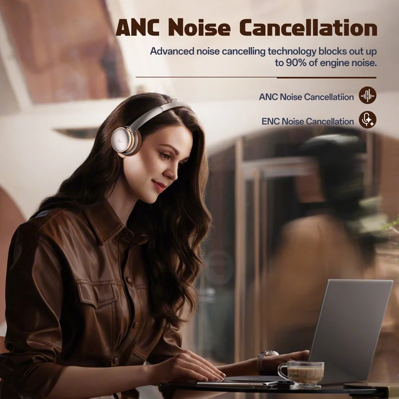 Weofly Nova ANC Headphone (Coffee, Silver, White) (WFNV768CF, WFNV768SL, WFNV768WH)
