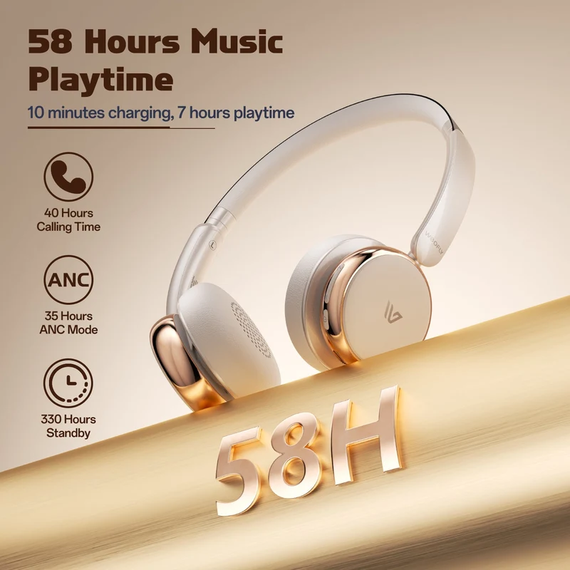 Weofly Nova ANC Headphone (Coffee, Silver, White) (WFNV768CF, WFNV768SL, WFNV768WH)