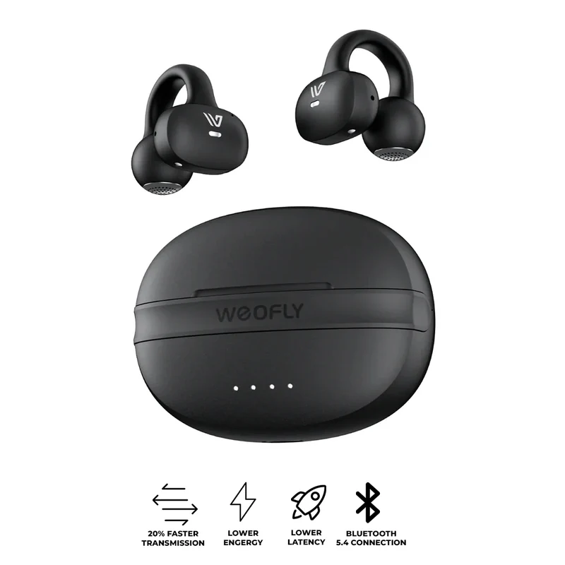 Weofly ClipFits Clip-on Earbuds (Black) (WFCF881BL)