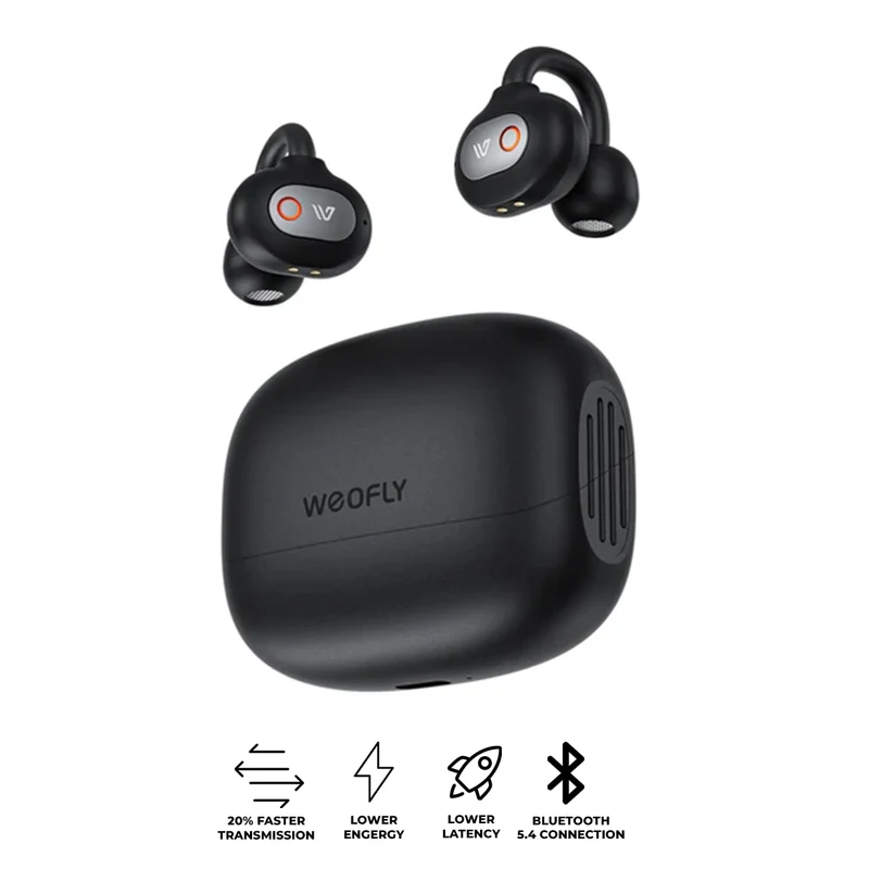 Weofly ClipFits Lite Clip-on Earbuds (Black) (WFCL728BL)