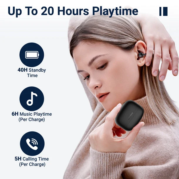Weofly ClipFits Lite Clip-on Earbuds (Black) (WFCL728BL)