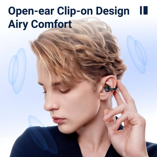 Weofly ClipFits Lite Clip-on Earbuds (Black) (WFCL728BL)