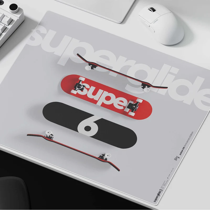 Pulsar Superglide 3 Premium Glass Mousepad 6th Anniversary Edition (Skateboard) (M, XL) (SGPMP6EDSBS, SGPXLP6EDSBS)