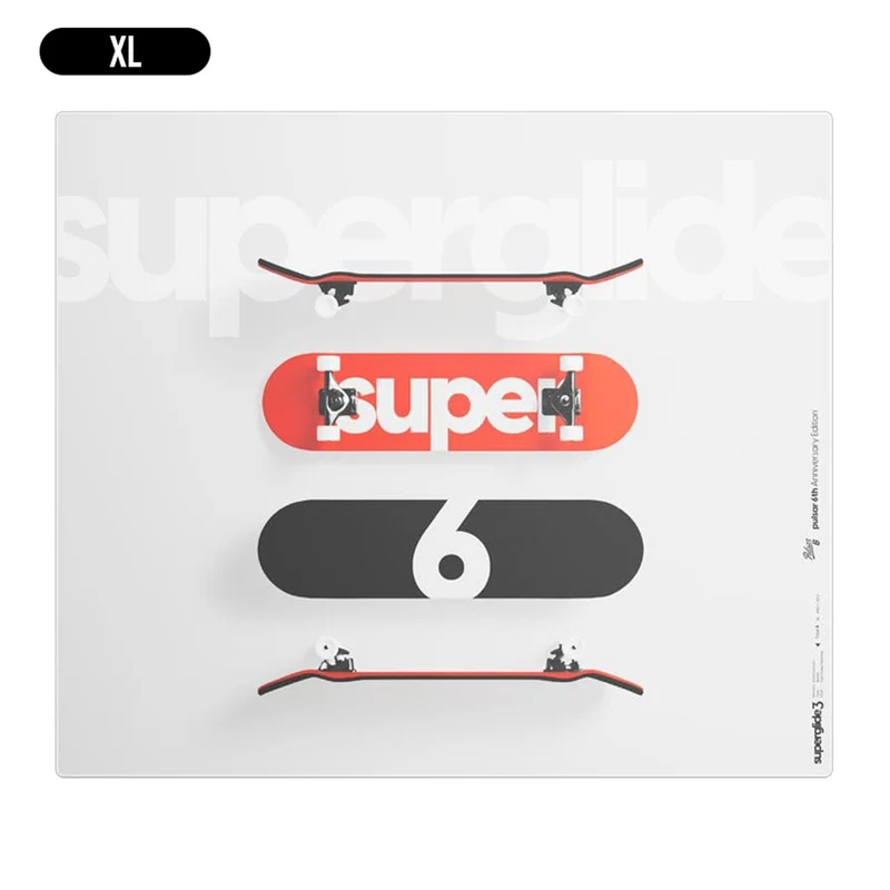 Pulsar Superglide 3 Premium Glass Mousepad 6th Anniversary Edition (Skateboard) (M, XL) (SGPMP6EDSBS, SGPXLP6EDSBS)
