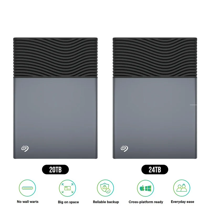Seagate One Touch Desktop Hub USB-C External Hard Drive (20TB, 24TB) (STNB20000400, STNB24000400)