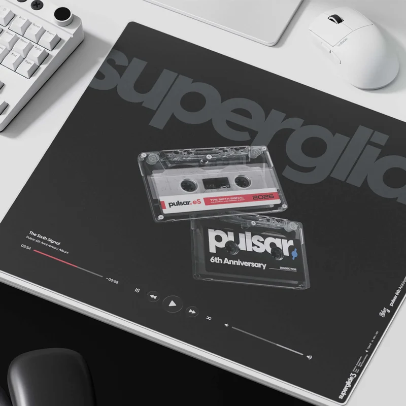 Pulsar Superglide 3 Premium Glass Mousepad 6th Anniversary Edition (Cassette) (M, XL) (SGPMP6EDCTS, SGPXLP6EDCTS)