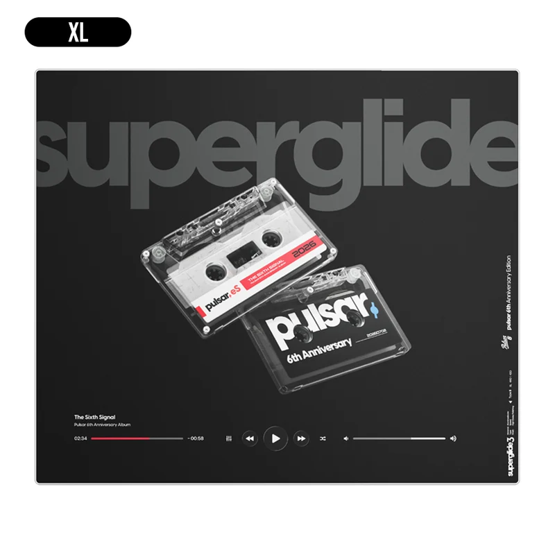 Pulsar Superglide 3 Premium Glass Mousepad 6th Anniversary Edition (Cassette) (M, XL) (SGPMP6EDCTS, SGPXLP6EDCTS)