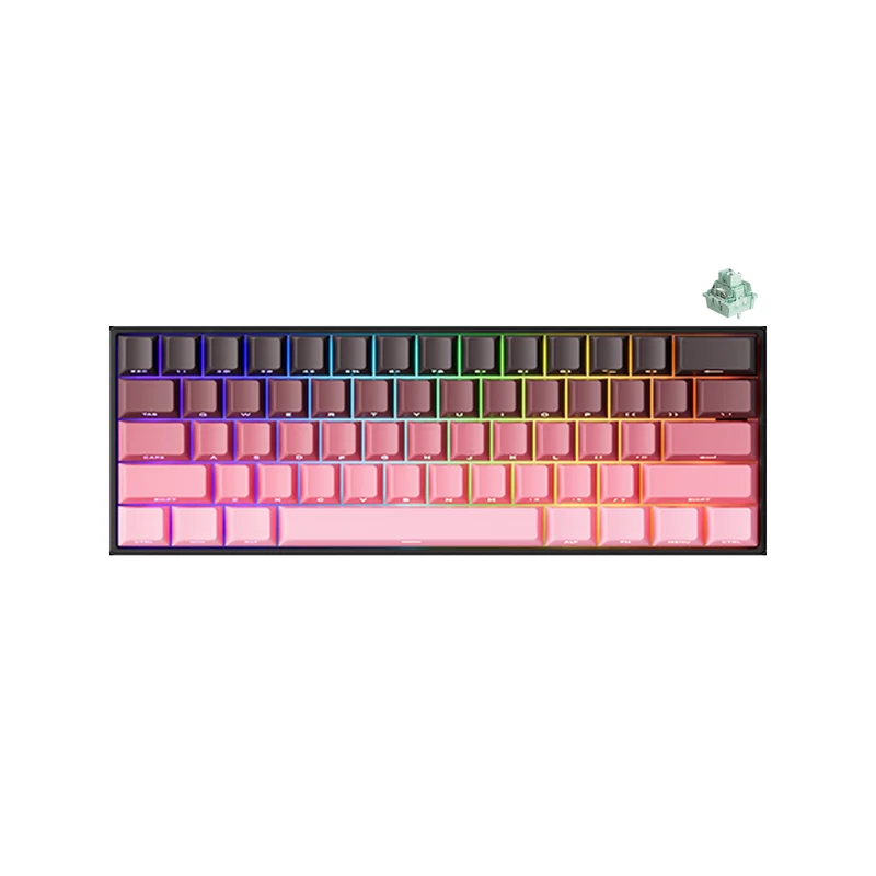 MonsGeek FUN60 Pro HE Wired RGB Magnetic Keyboard (Black & Pink Gradient) (Akko Glare Magnetic Switch) (101-FUN6H-008)