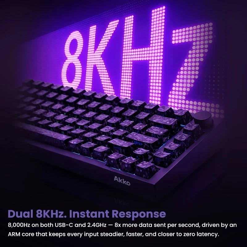 Akko 5075 V5 TMR Multi-Mode ARGB Hot-Swappable Magnetic Keyboard (Glassy Carbon Fiber Pink) (Akko Prism HE Switch) (103-K063B-016)