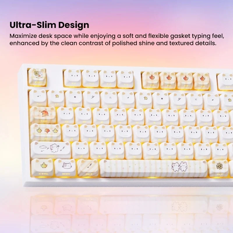 Akko Shiny Kitten 5108 V5 Multi-Mode RGB Hot-Swappable Mechanical Keyboard (Pink) (Akko Crystal Silver U1 Switch) (103-K051A-017)